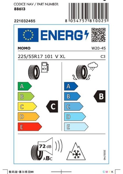 225/55 R17 101V XL North Pole W-20 Kış Lastiği ( Üretim Yılı: 2024 )