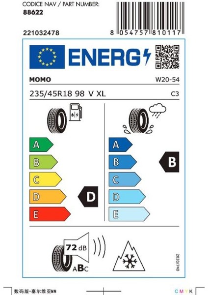 235/45 R18 98V XL North Pole W-20 Kış Lastiği ( Üretim Yılı: 2024 )