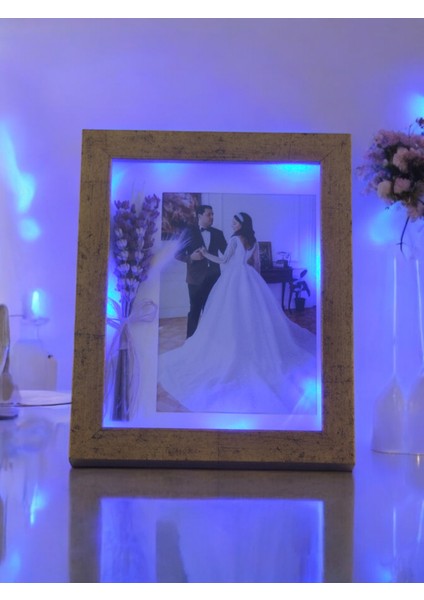 Işıklı Resim Çerçevesi-Fotoğraf Çerçevesi- Hediyelik Çerçeve-Bebek Odası Çerçevesi-Hediyelik Eşya - Hediye - Sevgililer Günü Hediyesi - Ev Aksesuarı - Anneler Günü Hediyesi
