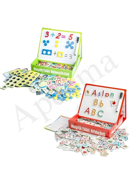 Eğitici Manyetik Harfler ve Manyetik Matematik Sayı Seti - Magnet Yazı Tahtası Alfabe Sayılar