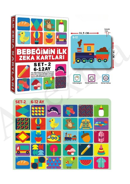 Bebeğimin Ilk Zeka Kartları Set 1-2-3 - Gelişim Destekleyici Resimli Hafıza Kartları 3'lü Set