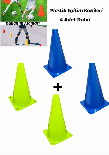 4'lü Plastik Anaokulu ve Açık Hava Bahçe Aktivitileri Eğitim Konileri - Futbol Duba Oyun Seti