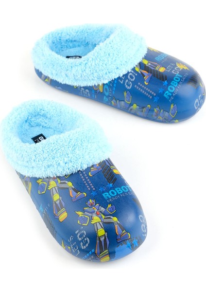 Kışlık Islak Zemin Içi Peluşlu Erkek Çocuk Terlik