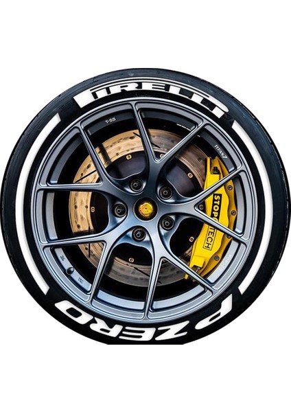 P Zero + Şerit Lastik Yazısı 4Lastik İçin Set Araç Lastik Stikeri Tüm Lastik Yanaklarına Uyumlu 31MM