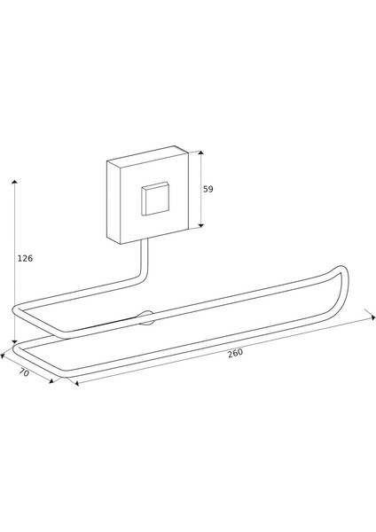 Delmeye Son Yapışkanlı Banyo Mutfak Solo Havlu Askılığı Krom Y-609   Kasa - 54