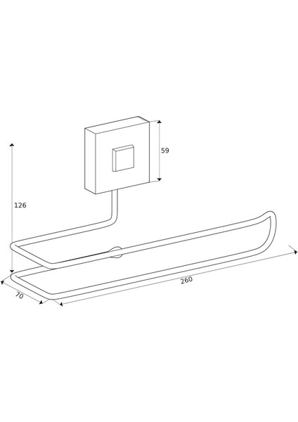 Delmeye Son Yapışkanlı Banyo Mutfak Solo Havlu Askılığı Krom Y-609   Kasa - 54