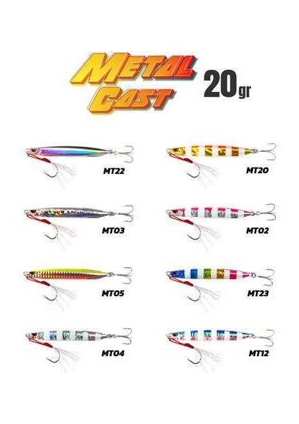 Metal Cast 20GR Light Jig Metal Yem MT05 Yellow Chart