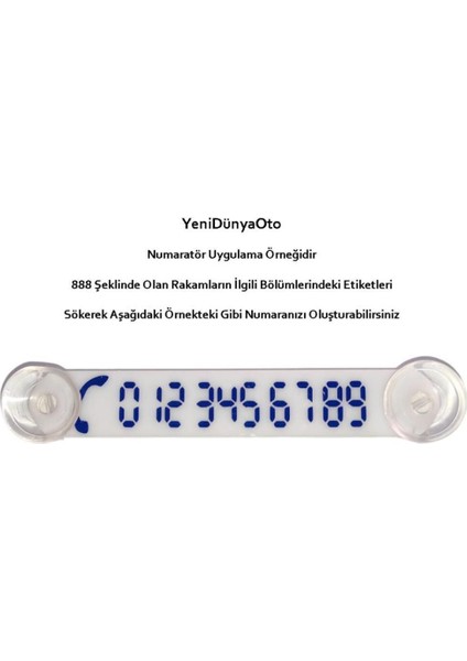 Araç Park Telefon Numaratörü Tel No Gösterici Numaratik Beyaz-Mavi Ydnmr016 fiyatları