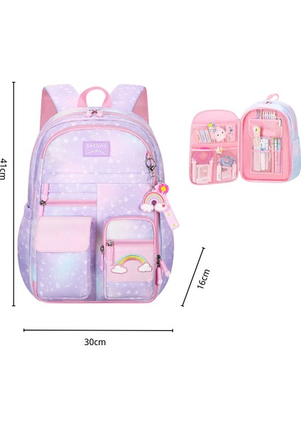 Kızlar Için Anaokulu ve Ilkokul Sevimli Yıldızlı Gökkuşağı Okul Çantası (Yurt Dışından) indirimleri