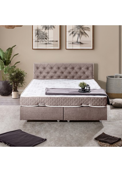 Eylül Çift Kişilik Baza Başlık Letto Yatak Seti - Kahverengi fiyatları