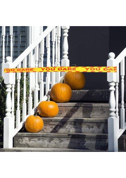 Halloween Plastik You Dare Yazılı Sarı Kırmızı Renk Emniyet Şeridi 6 mt fırsatları