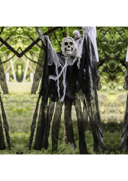 Halloween 1 Adet 90X80 cm Jüt Kumaş Kafatası Kurukafalı Iskelet Elli Dekor Korkuluk Süsü