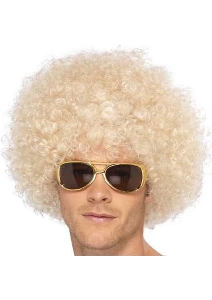 Kabarık Takma Saç Bonus Peruk Sarışın Renk Blonde Afro Wig Retro