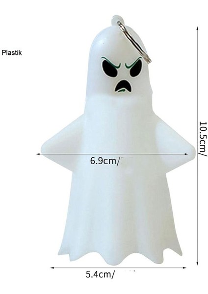 Halloween 1 Adet LED Gün Işığı Kızgın Ifade Hayalet Maskot Beyaz Renk 10,5x5,4 cm fiyatları
