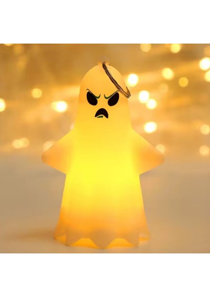 Halloween 1 Adet LED Gün Işığı Kızgın Ifade Hayalet Maskot Beyaz Renk 10,5x5,4 cm modelleri