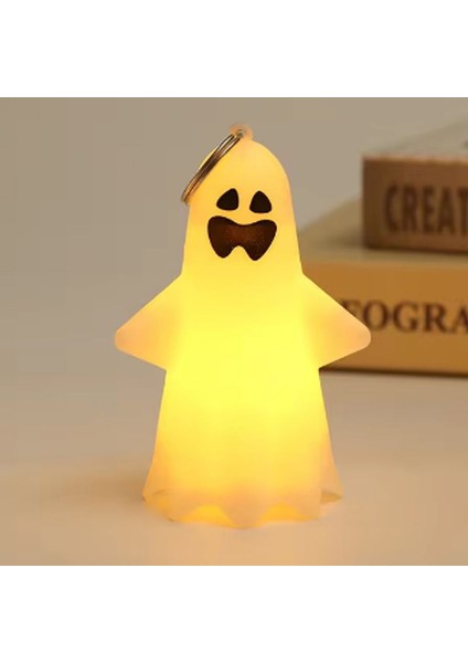 Halloween 1 Adet LED Gün Işığı Smile Gülen Hayalet Maskot Beyaz Renk 10,5x5,4 cm modelleri