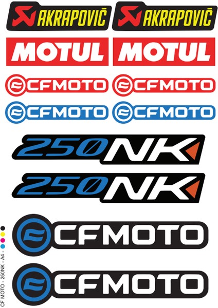 Cfmoto 250NK Sticker Seti A4 fiyatları