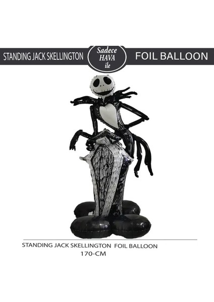 Halloween Altlıklı Mezar Taşı Üzerinde Jack Skellington Folyo Balon 170 cm fiyatları