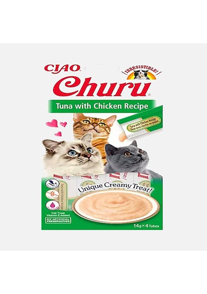 Churu Cream Ton Balıklı ve Tavuklu Kedi Ödül Kreması 4X14GR