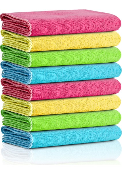 Cleaning Mikrofiber Temizlik Bezi Klasik Serii 250 Gsm Banyo, Mutfak Bezi Bulaşık Kurulama Bezi 4 Renk 8 Adet