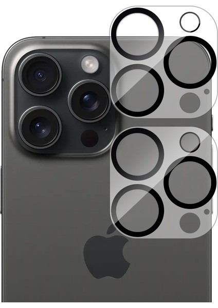 Apple iPhone 16 Pro Max/Apple iPhone 16 Pro Şeffaf Lens Koruyucu 2 Adet