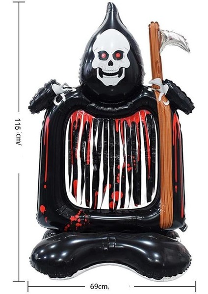 Halloween Oraklı Iskeletli Kanlı Mezar Taşı Rıp Folyo Balon 115 x 69 cm 1 Adet fiyatları