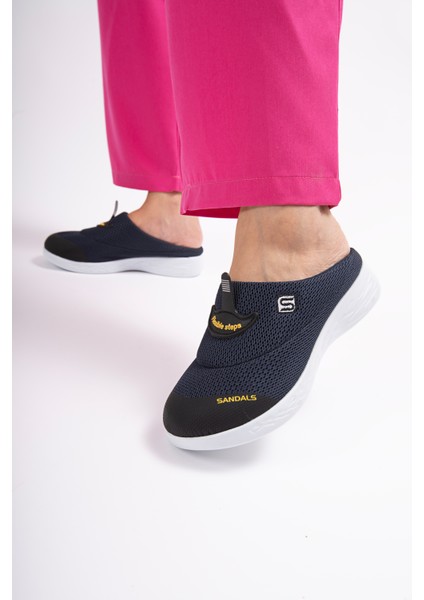 Kadın Kaymaz İnce Taban Ortopedik File Sabo Doktor Hemşire Hastane Aşçı Terliği SS001-0258 Lacivert indirimleri