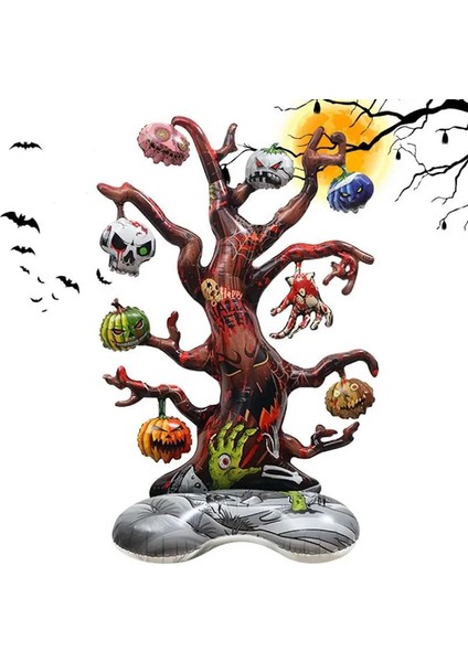 4d Halloween Ürkünçler Ağacı Şekilli Süpershape Folyo Balon 131 x 85 cm 1 Adet