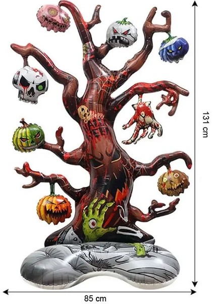 4d Halloween Ürkünçler Ağacı Şekilli Süpershape Folyo Balon 131 x 85 cm 1 Adet fiyatları