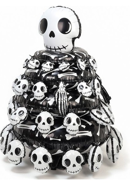 Halloween Iskelet Kurukafa Ağacı Şeklinde Folyo Balon 110 x 80 x 80 cm 1 Adet fiyatları