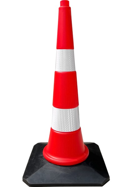 Trafik ve Reklam Konisi 75 cm, Kauçuk Tabanlı (HDPE) Trafik Dubası