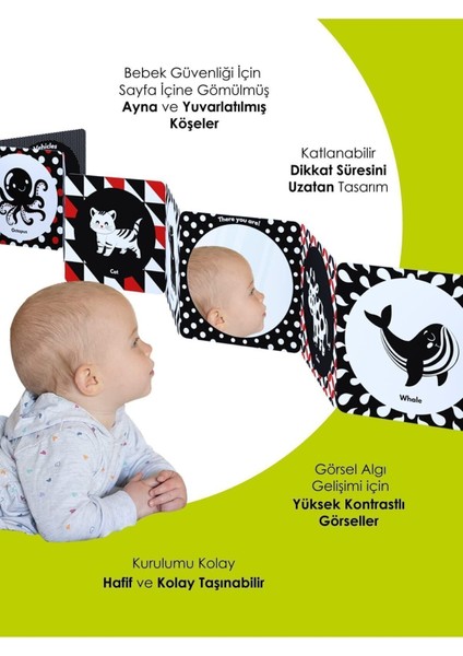 Gfc Life Store Time Bebek Aynası ve Katlanabilir Kitap | Tummy Time Aynalı Kitap