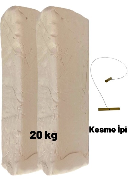 Gfc Life Store Seramik Hamuru, Doğal Kil Çamuru, Oyun Hamuru, 20 Kg, Çamur Kesme Teli-Ipi