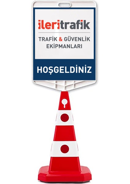Şirkete Özel Logo Çift Taraf Baskı + Ultra Kedi Gözlü Ağırlıklı Trafik Konisi Trafik Dubası
