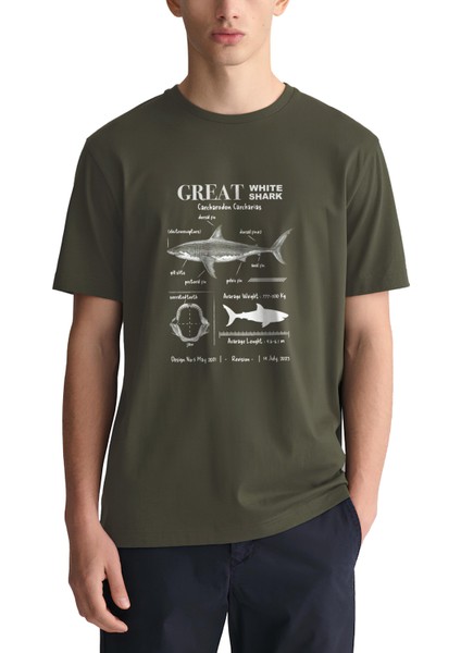Anatomy Great White Shark Tasarım T-Shirt Köpekbalık Anatomisi Tasarım T-Shirt Köpekbalıklı Baskılı T-Shirt