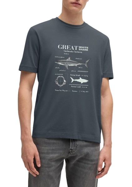 Anatomy Great White Shark Tasarım T-Shirt Köpekbalık Anatomisi Tasarım T-Shirt Köpekbalıklı Baskılı T-Shirt