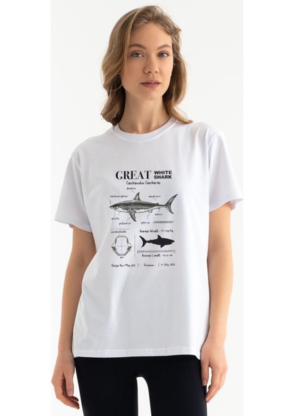 Anatomy Great White Shark Tasarım T-Shirt Köpekbalık Anatomisi Tasarım T-Shirt Köpekbalıklı Baskılı T-Shirt fırsatları