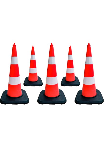 5'Li Tpe Trafik Konisi Seti 90 Cm Ağırlıklı Çift Reflektifli Trafik Dubası fiyatları