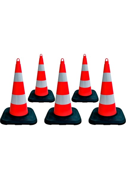 5'Li Tpe Trafik Konisi Seti 75 Cm Ağırlıklı Çift Reflektifli Trafik Dubası fiyatları