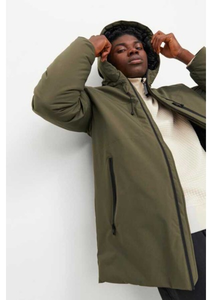 Jack&jones 12256884 Jjpayne Parka Jacket Erkek Uzun Mont Haki Yeşil indirimleri