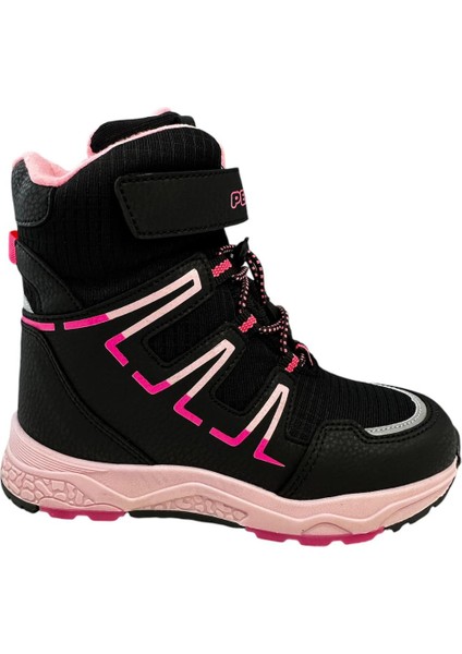 Pk24-1361 Patik Kız Çocuk Kar Botu Siyah Pembe