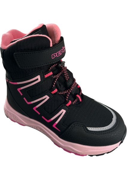 Pk24-1361 Patik Kız Çocuk Kar Botu Siyah Pembe