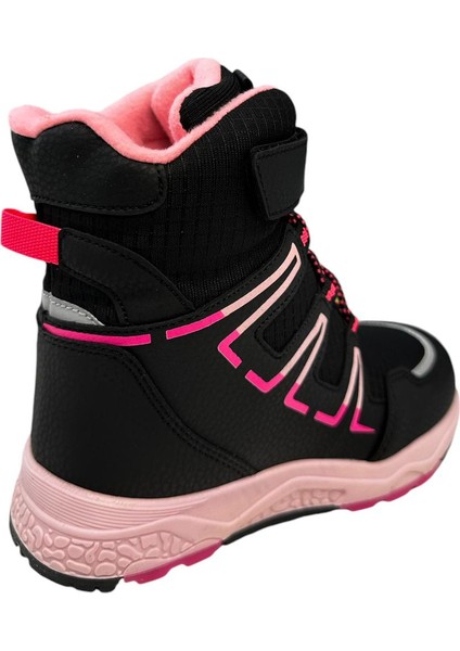 Pk24-1361 Patik Kız Çocuk Kar Botu Siyah Pembe