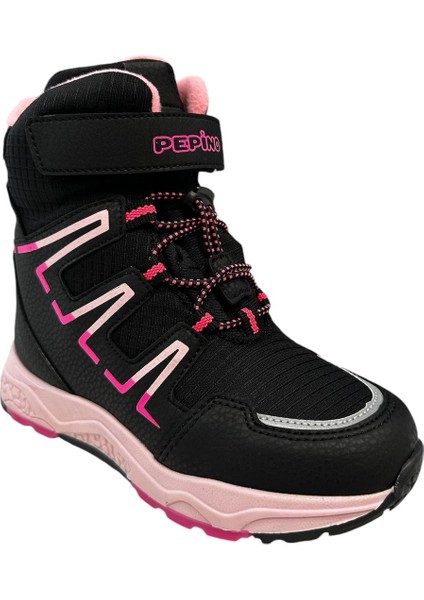 Pk24-1361 Patik Kız Çocuk Kar Botu Siyah Pembe