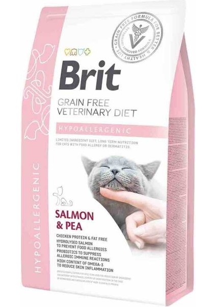 Brit Veterinary Diet Hypo-Allergenic Cilt Sağlığı Destekleyici Tahılsız Kedi Maması 5 kg