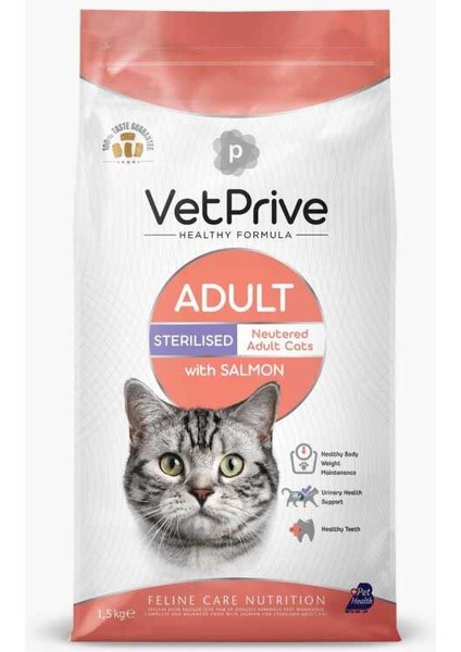 Vet Prive Sterilised Somonlu Kısırlaştırılmış Kedi Maması 1,5 kg