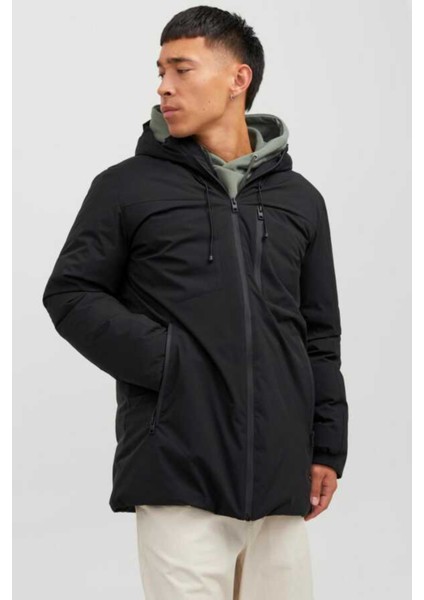 Jack&jones 12256884 Jjpayne Parka Jacket Erkek Uzun Mont Siyah