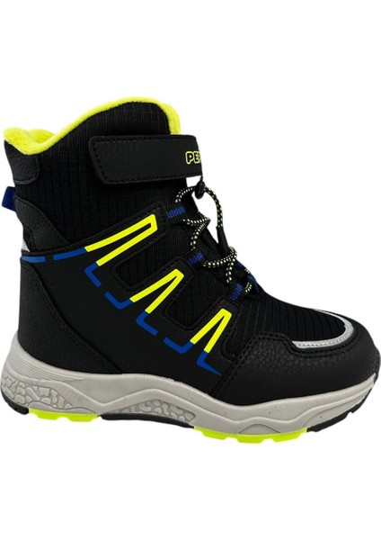 Pk24-1361 Filet Erkek Çocuk Kar Botu Siyah Sarı