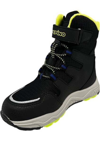 Pk24-1361 Filet Erkek Çocuk Kar Botu Siyah Sarı