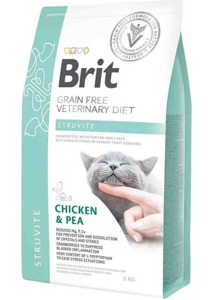 Brit Veterinary Diet Struvite Idrar Yolu Sağlığı Destekleyici Tahılsız Kedi Maması 2 kg